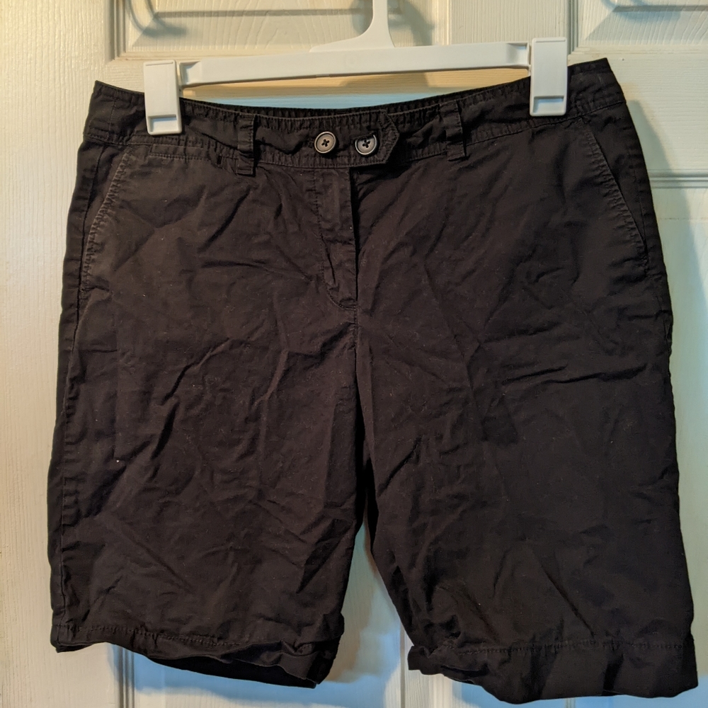 Ann Taylor Loft Black Bermuda Shorts Size 12 Preowned